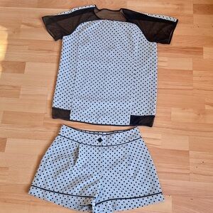 Patrizia Pepe Black and Gray Polka Dot set